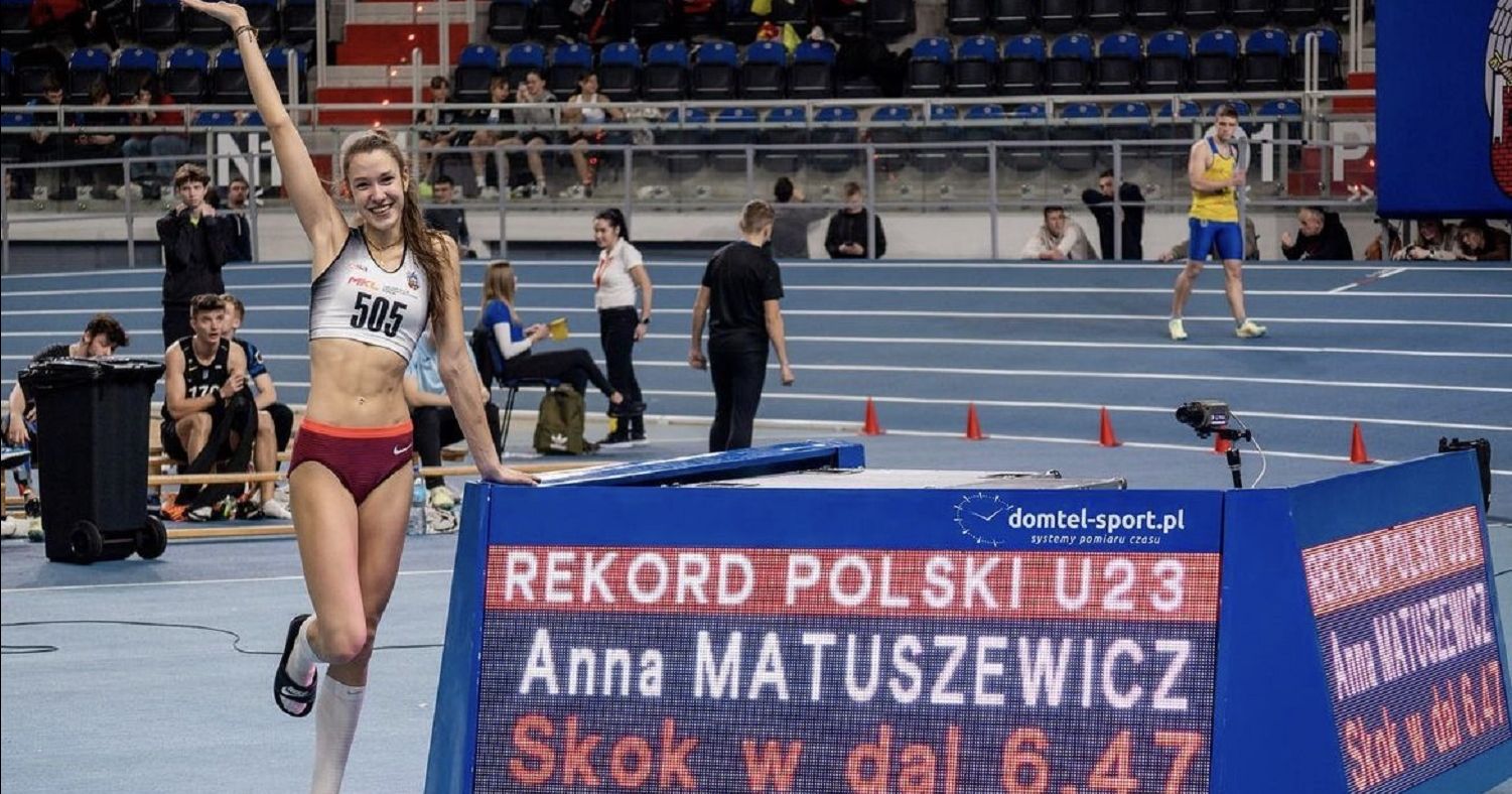Anna Matuszewicz - rekordzistka kraju w skoku w dal U23 Anna Matuszewicz w hali sportowej